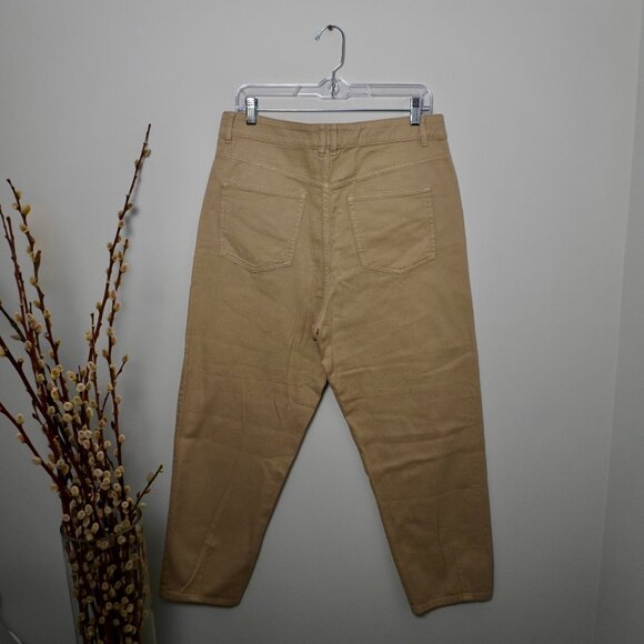 H&M High-Waisted Tapered Mom Jeans - Tan Beige - Picture 4 of 5